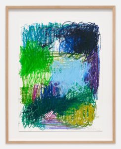 Incantatory powers I, 2022, Oil pastel, Oil stick on paper, 60 x 45,5 cm (+frame)